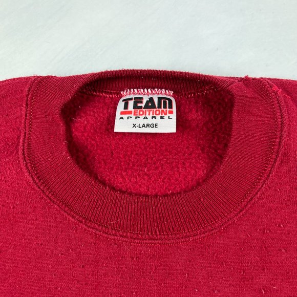 VTG 90s Team Edition Washington State Cougar Sweatshirt Extra Large Red Crewneck - Picture 7 of 15